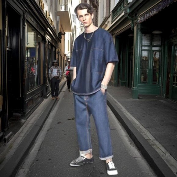 Makaveli Other - Makaveli Dark Medium Wash Military Inspired Insignia Jeans, Size 40/32